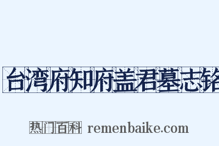 台湾府知府盖君墓志铭是什么意思的图片